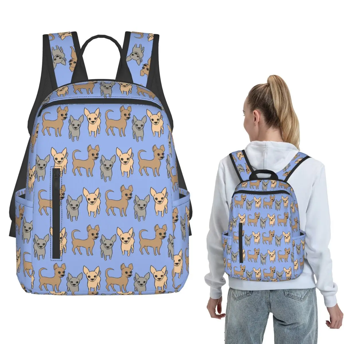 Smooth Coat Chihuahuas Backpack Daypack Children BookBag School Bag Shoulder Bags for Men Women
Smooth Coat Chihuahuas Backpack Daypack Children BookBag School Bag Shoulder Bags for Men Women