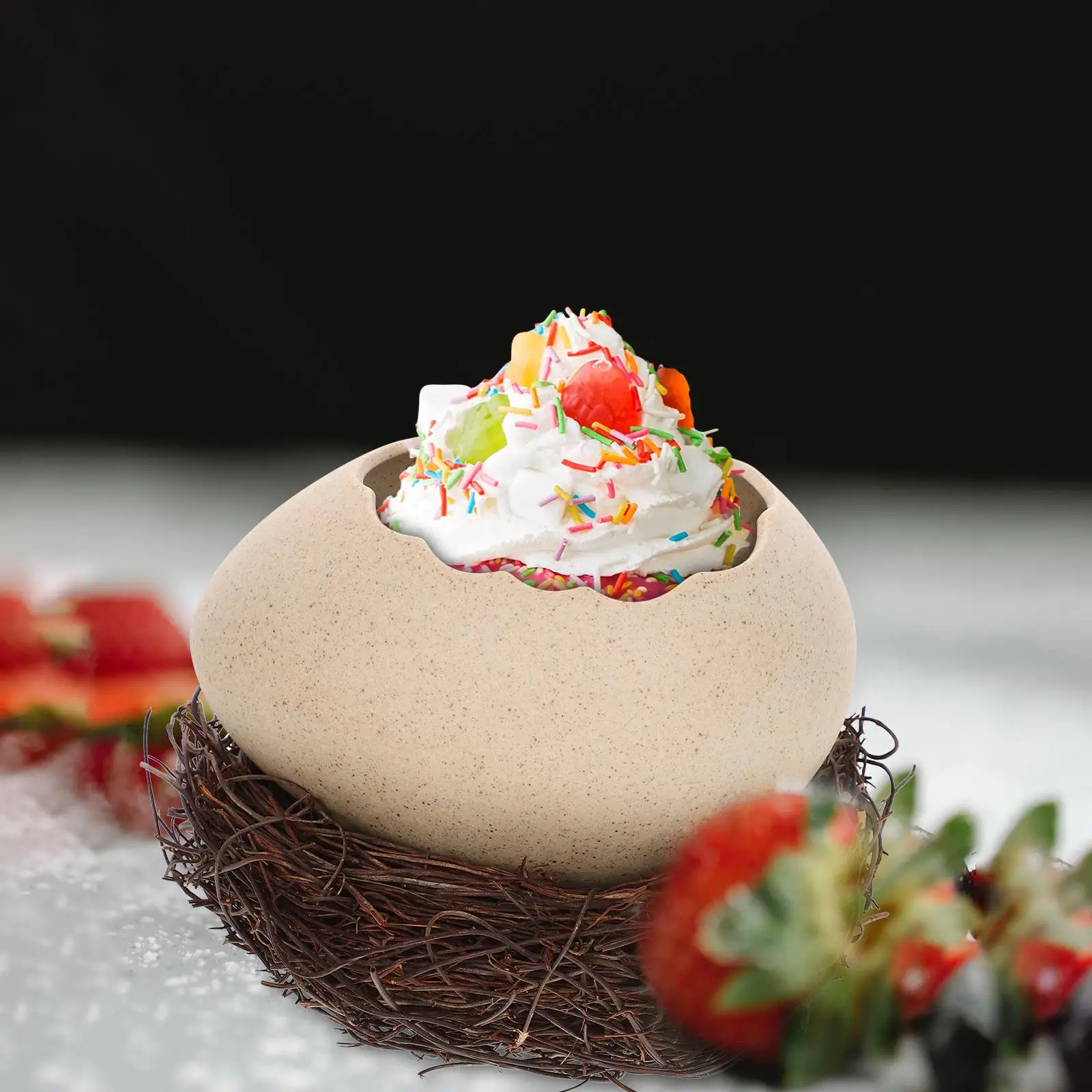 Egg Shell Shaped Large Capacity Dessert Holder Bird Nest Sweet Kitchen Snack Container Food Display Tray Fruit Dish Dry Fruit
Egg Shell Shaped Large Capacity Dessert Holder Bird Nest Sweet Kitchen Snack Container Food Display Tray Fruit Dish Dry Fruit