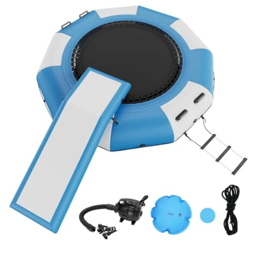 Recreational Water Trampoline 10ft Inflatable Water Bouncer Portable Bounce Swim Platform with Slide Electric Air Pump and 3-St
Recreational Water Trampoline 10ft Inflatable Water Bouncer Portable Bounce Swim Platform with Slide Electric Air Pump and 3-St