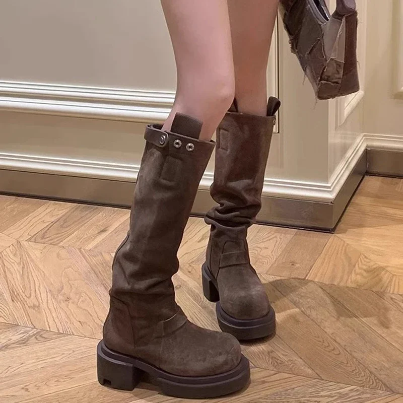 Platform Thick Heel Women Western Cowboy Boots Fashion Slip On Knight Long Booties Female Shoes Autumn Winter
Platform Thick Heel Women Western Cowboy Boots Fashion Slip On Knight Long Booties Female Shoes Autumn Winter