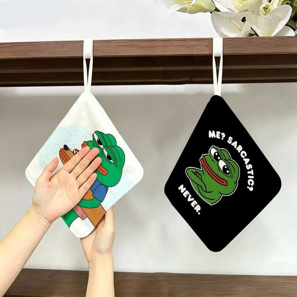 Sad P-Pepe Frog Anime Hanging Polyester Cotton Towel, Reusable Hand Wiping Cloth, Wear Resistant for Home Kitchen Sink
Sad P-Pepe Frog Anime Hanging Polyester Cotton Towel, Reusable Hand Wiping Cloth, Wear Resistant for Home Kitchen Sink