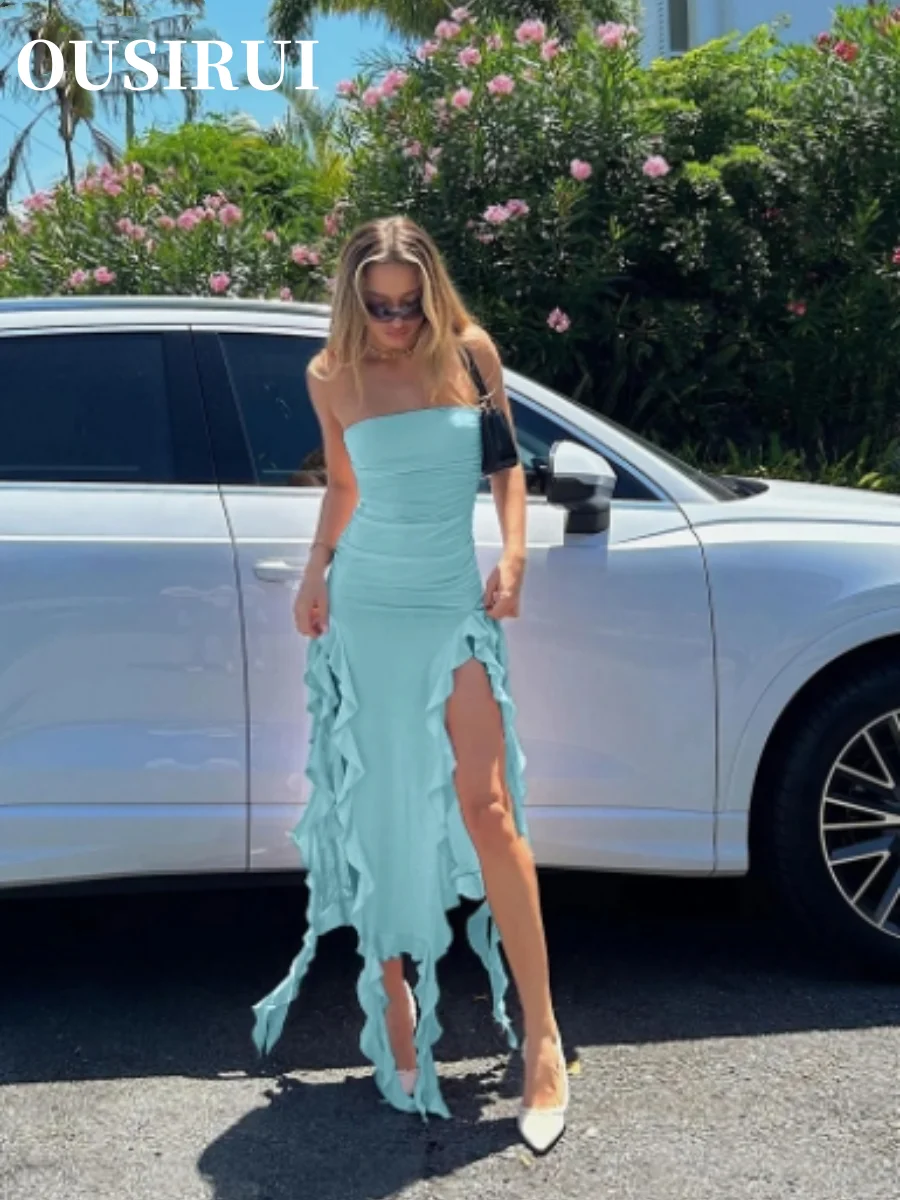 OUSIRUI 2024 Summer Trend Skinny Split Maxi Bodycon Birthday Party Clubwear Elegant Strapless Dress Women Irregular Tassel
OUSIRUI 2024 Summer Trend Skinny Split Maxi Bodycon Birthday Party Clubwear Elegant Strapless Dress Women Irregular Tassel