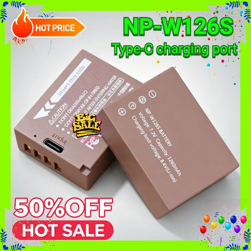 1260mAh NP-W126 NP-W126S W126S NP W126 USB-C Rechargeable Camera Battery for Fuji X-Pro1 XPro1 X-T1 XT1 HS30EXR HS33EXR
1260mAh NP-W126 NP-W126S W126S NP W126 USB-C Rechargeable Camera Battery for Fuji X-Pro1 XPro1 X-T1 XT1 HS30EXR HS33EXR