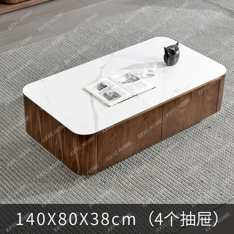 A Modern simple coffee table household walnut slate tea table
A Modern simple coffee table household walnut slate tea table