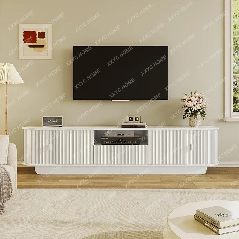 Cream Style White Solid Wood TV Cabinet Light Luxury Groove Design Cabinet Door Locker Customization
Cream Style White Solid Wood TV Cabinet Light Luxury Groove Design Cabinet Door Locker Customization