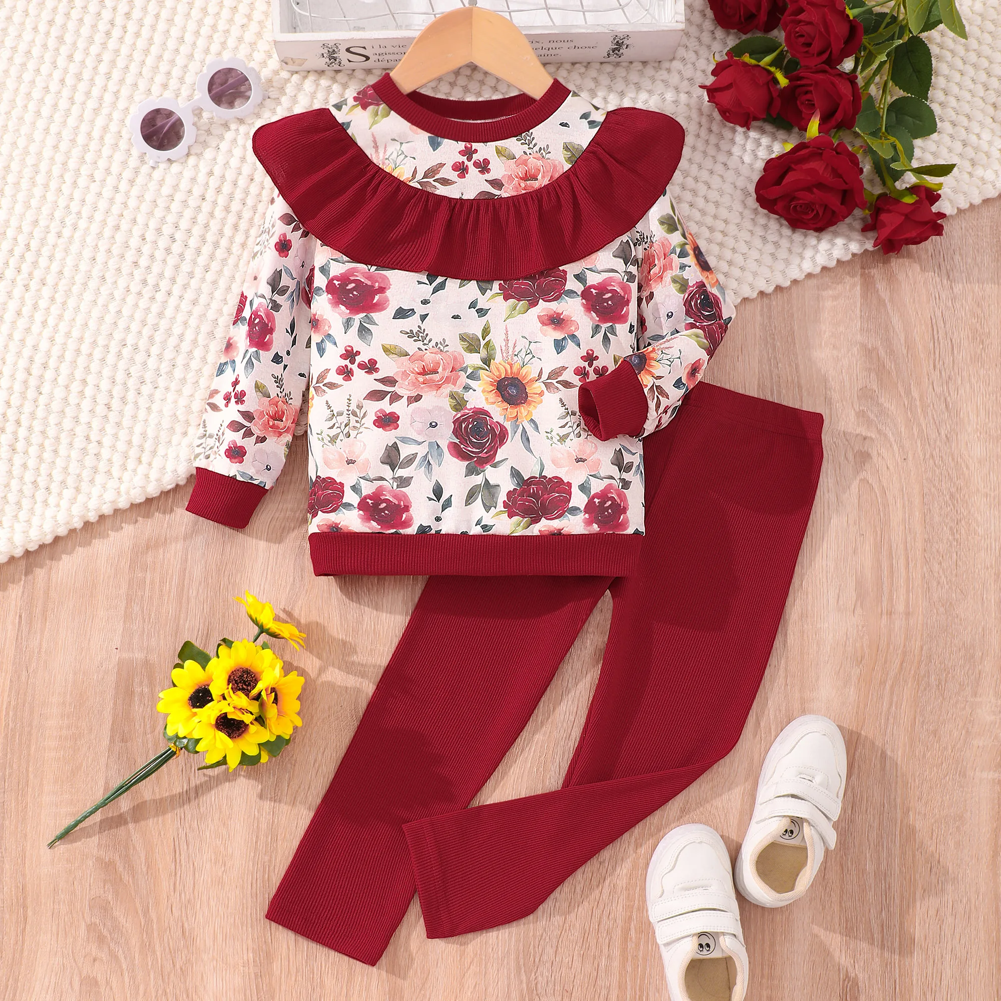 2023 Children's Clothing Set 2-7 Y Autumn/Winter Fashion Flower Print Long Sleeve Top+Pants Two Piece Girls' Set
2023 Children's Clothing Set 2-7 Y Autumn/Winter Fashion Flower Print Long Sleeve Top+Pants Two Piece Girls' Set