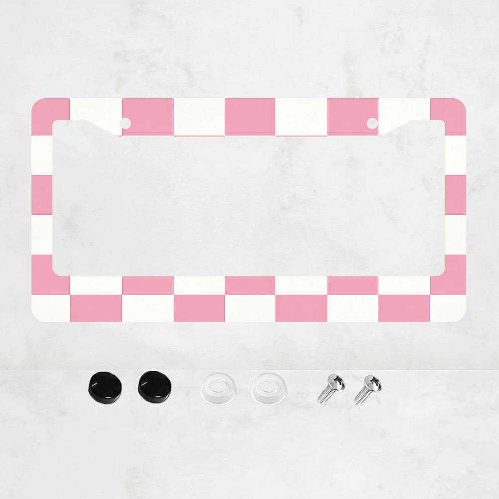 1PC 2-Hole License Plate Frame in Pink and White Checkered Design, Aluminum Material, 6x12 Inches, with Screws
1PC 2-Hole License Plate Frame in Pink and White Checkered Design, Aluminum Material, 6x12 Inches, with Screws