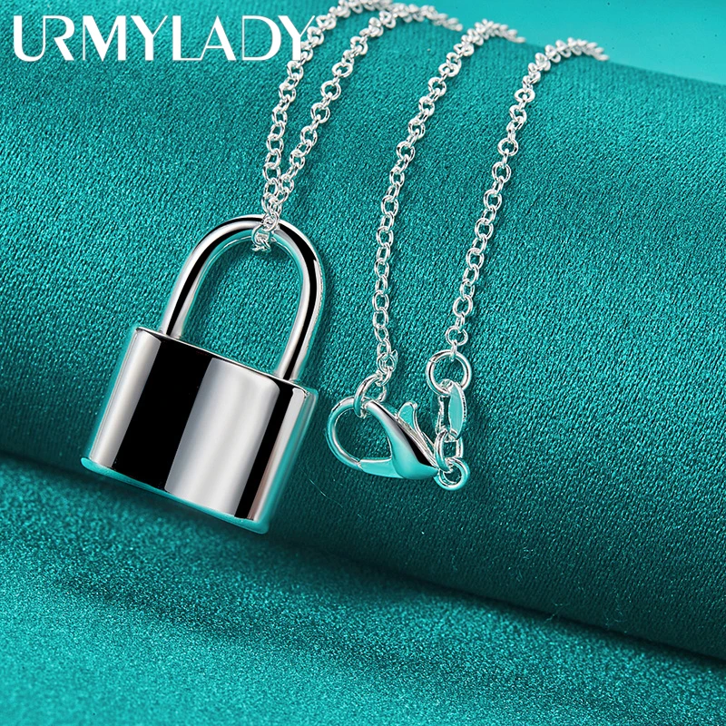 URMYLADY 925 Sterling Silver Smooth Lock 16-30 Inch Pendant Necklace For Women Fashion Wedding Party Gift Jewelry
URMYLADY 925 Sterling Silver Smooth Lock 16-30 Inch Pendant Necklace For Women Fashion Wedding Party Gift Jewelry