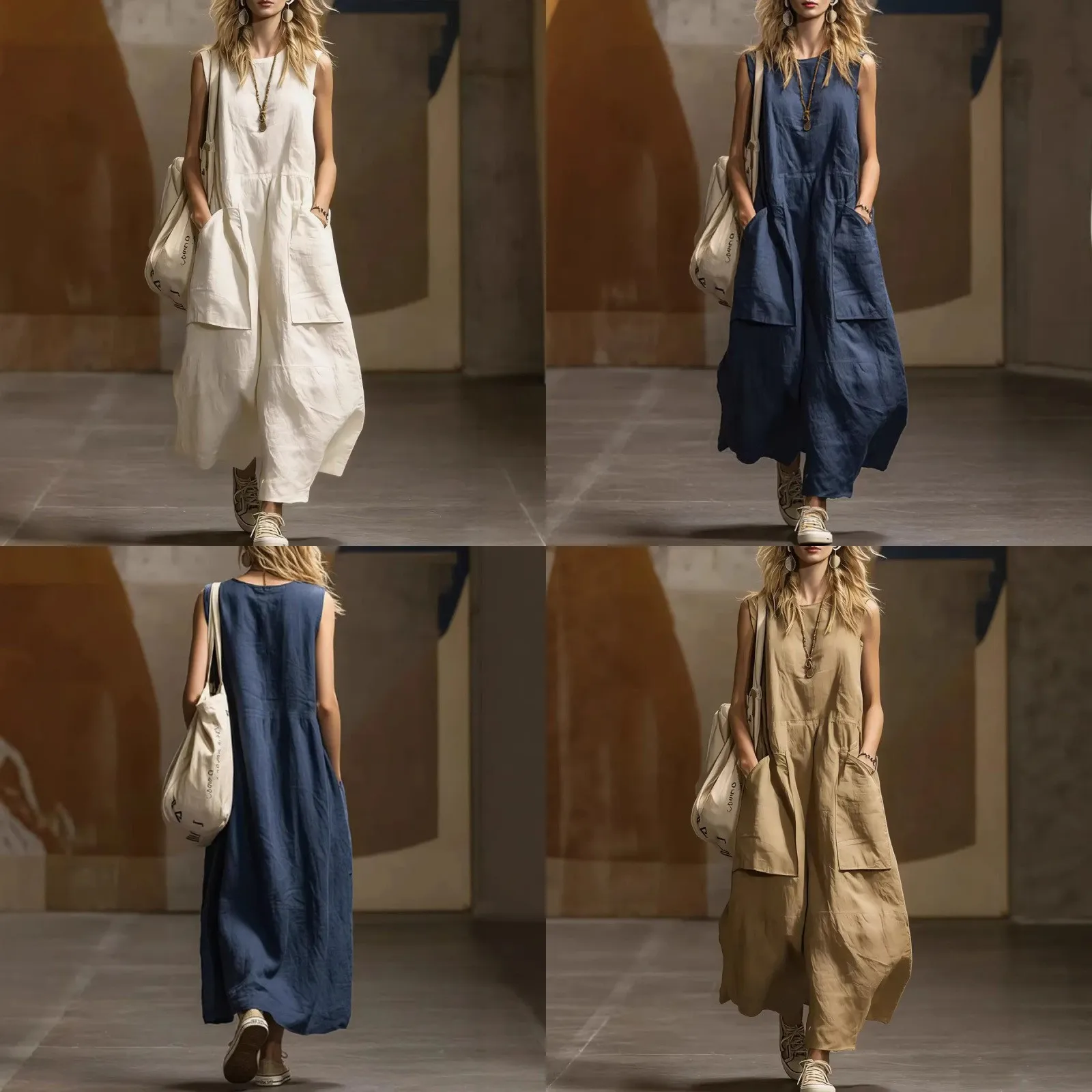 Women Loose Casual Sleeveless Pocket Linen Cotton Dress Dresses Spring Summer Plain A Line Midi Sundress Shift Beachwear
Women Loose Casual Sleeveless Pocket Linen Cotton Dress Dresses Spring Summer Plain A Line Midi Sundress Shift Beachwear