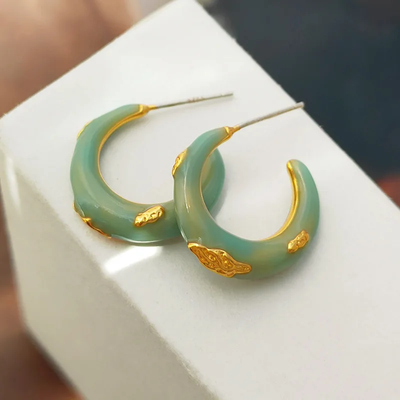 Ethnic Mini C-shaped Earrings for Women Holiday Girls Summer Fashion Mint Green Hoop Earrings Designer Jewelry
Ethnic Mini C-shaped Earrings for Women Holiday Girls Summer Fashion Mint Green Hoop Earrings Designer Jewelry