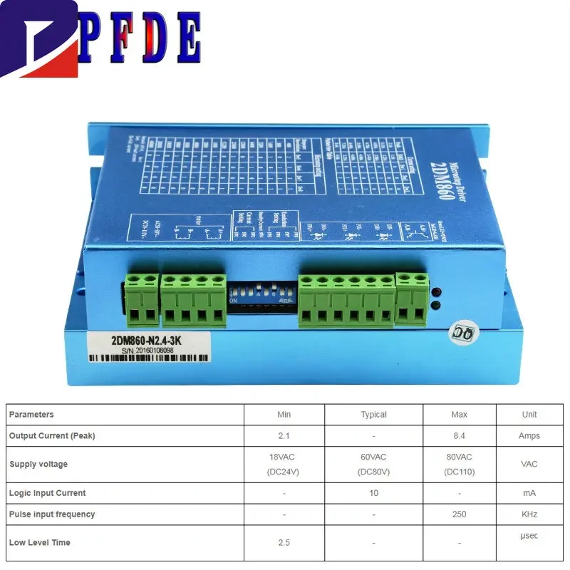 JMC 2DM860 2DM860H Digitale 24 В постоянного тока stappenmotor драйвер cnc комплект драйвера stappenmotor met CE-certificaat
JMC 2DM860 2DM860H Digitale 24 В постоянного тока stappenmotor драйвер cnc комплект драйвера stappenmotor met CE-certificaat