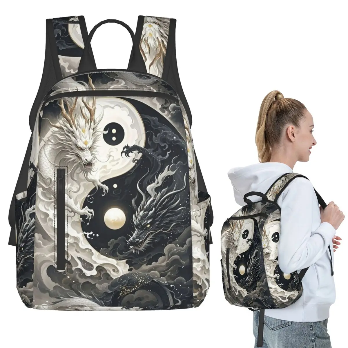 Yin Yang Dragon Backpack Student BookBag Children School Bag Laptop Shoulder Bags Boys Girls
Yin Yang Dragon Backpack Student BookBag Children School Bag Laptop Shoulder Bags Boys Girls