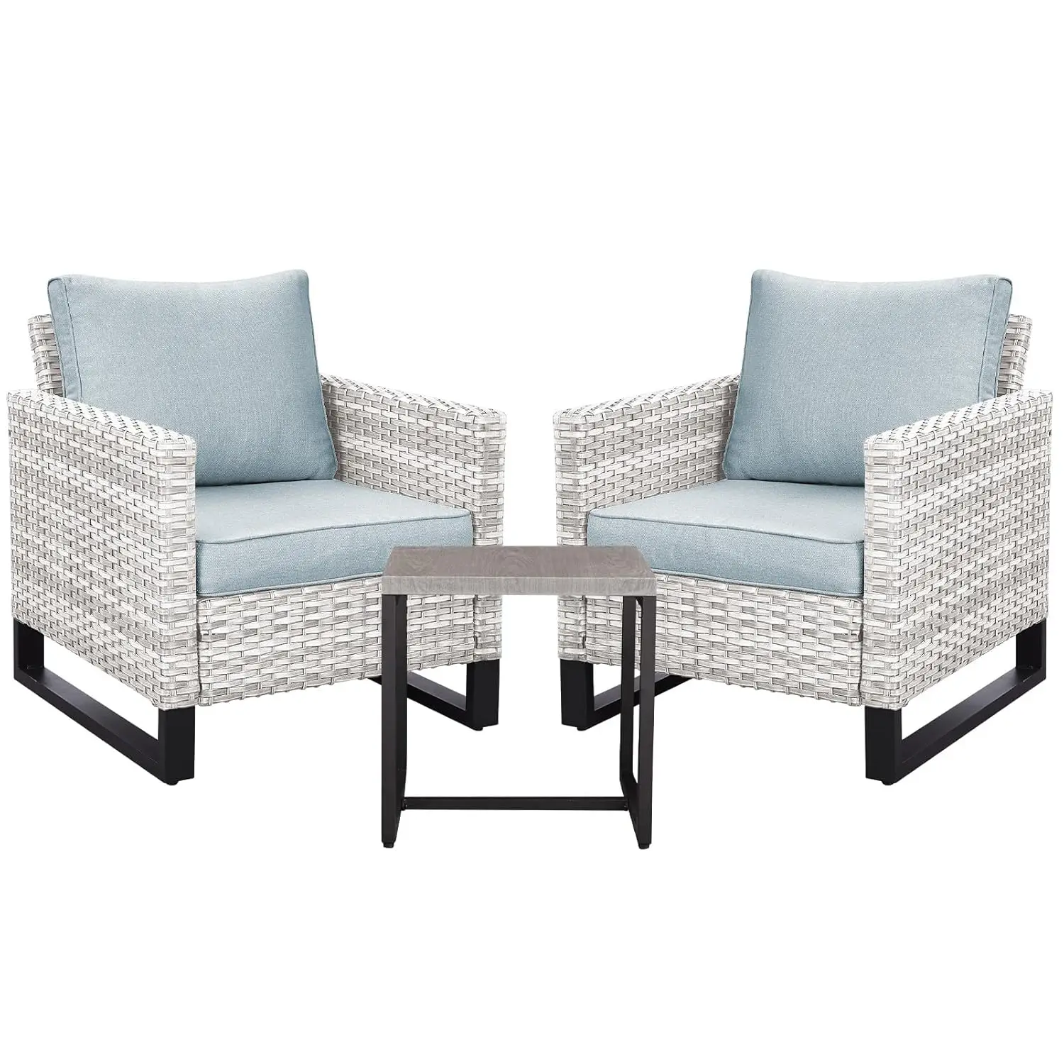 #3pc Rattan Bistro Chair Set Waterproof Wicker Cushions Metal Frame Porch Deck Backyard Customized
#3pc Rattan Bistro Chair Set Waterproof Wicker Cushions Metal Frame Porch Deck Backyard Customized