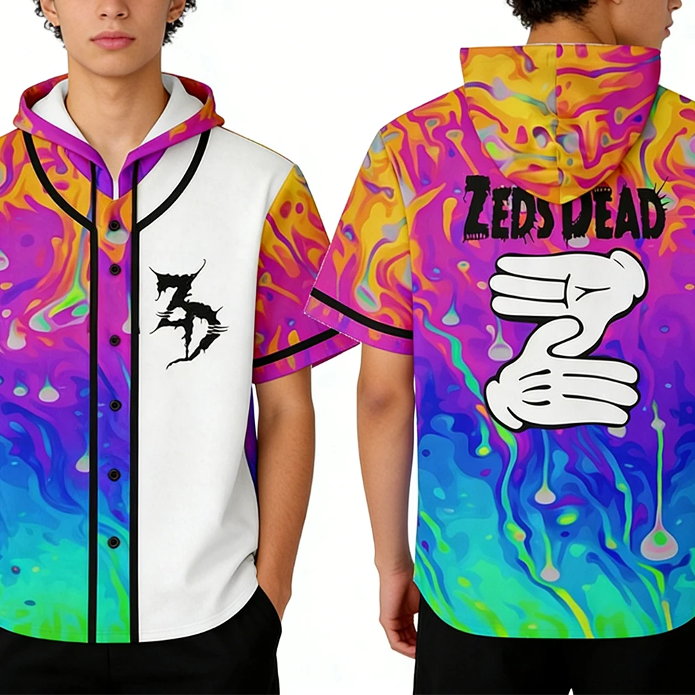 Zeds Dead Deadbeats Hooded Baseball Jersey V-Neck Short Sleeve Button-Down Shirts Women Men Streetwear Tops
Zeds Dead Deadbeats Hooded Baseball Jersey V-Neck Short Sleeve Button-Down Shirts Women Men Streetwear Tops