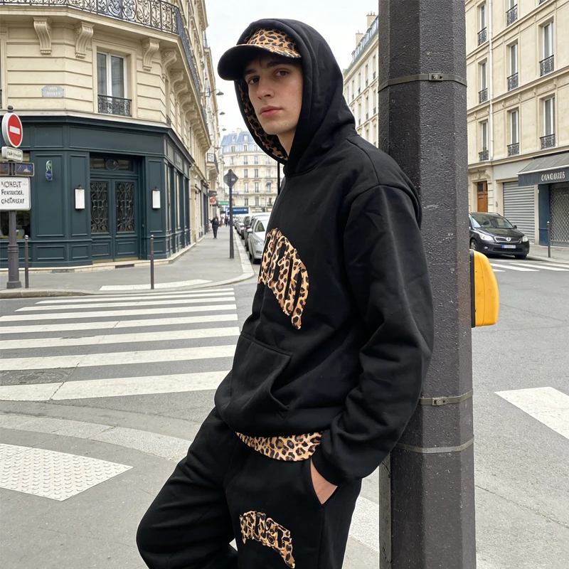 Men's Casual Leopard Print Patchwork Hoodie & Sweatpants Set Streetwear Hip Hop Tracksuit 2 Piece Outfit for Daily Wear Jogging
Men's Casual Leopard Print Patchwork Hoodie & Sweatpants Set Streetwear Hip Hop Tracksuit 2 Piece Outfit for Daily Wear Jogging