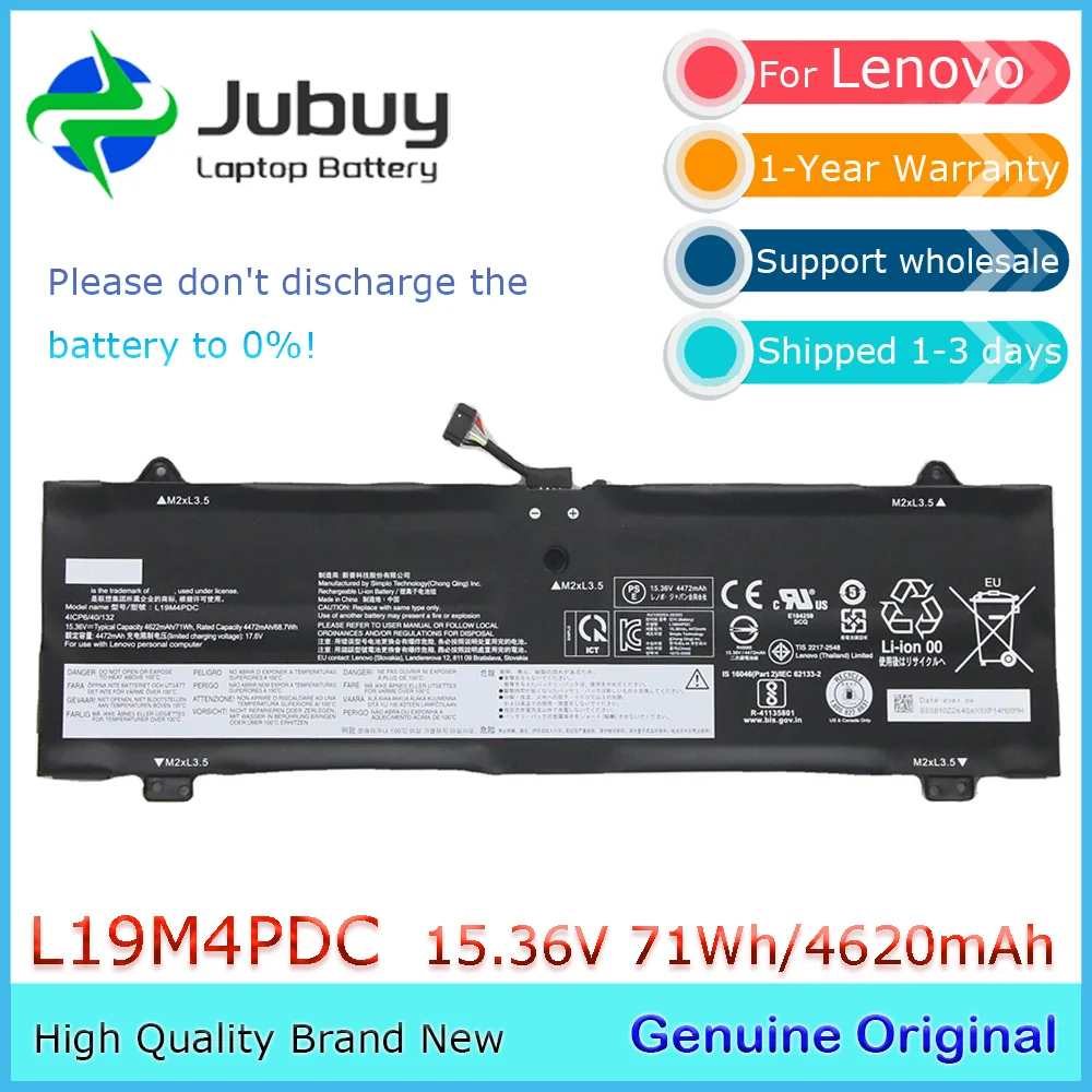 L19M4PDC 15.36V 71Wh Original Laptop Battery for Lenovo Yoga 7-15ITL5 7-14ITL5 14C L19C4PDC L19L4PDC
L19M4PDC 15.36V 71Wh Original Laptop Battery for Lenovo Yoga 7-15ITL5 7-14ITL5 14C L19C4PDC L19L4PDC