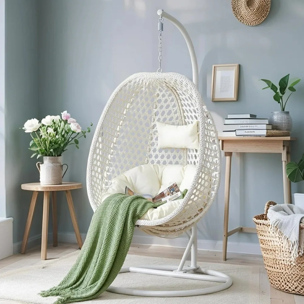 Egg Swing Chair with Stand Outdoor Indoor, Hanging Egg Chair with Cushions and Pillow,300lbs Capacity for Porch, Patio, Bedroom,
Egg Swing Chair with Stand Outdoor Indoor, Hanging Egg Chair with Cushions and Pillow,300lbs Capacity for Porch, Patio, Bedroom,