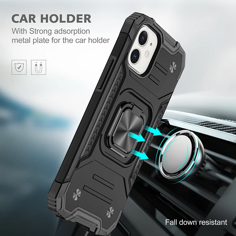 Shockproof Phone Case For iPhone 6 7 8 11 12 Pro Max Mini Ring Kickstand Holder Rugged Back Cover Coque
Shockproof Phone Case For iPhone 6 7 8 11 12 Pro Max Mini Ring Kickstand Holder Rugged Back Cover Coque