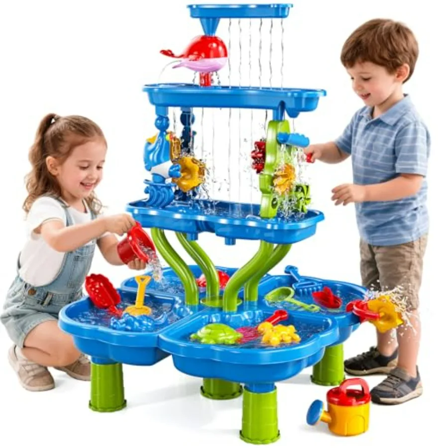 Water Table for Toddlers 1-3, Outdoor Plastic Blue Sensory Playset for Beach Backyard Pool Splash Activities
Water Table for Toddlers 1-3, Outdoor Plastic Blue Sensory Playset for Beach Backyard Pool Splash Activities
