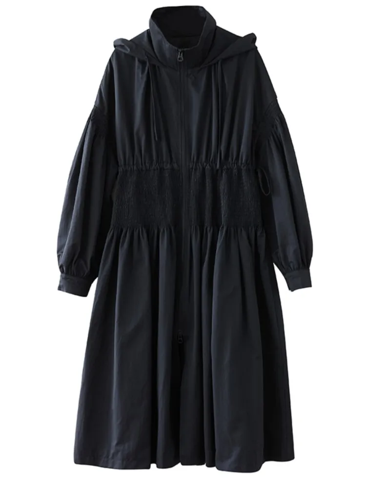 Осенний плащ большого размера с капюшоном, женский свободный плиссированный женский ветровка, модные повседневные женские длинные пальто
Осенний плащ большого размера с капюшоном, женский свободный плиссированный женский ветровка, модные повседневные женские длинные пальто