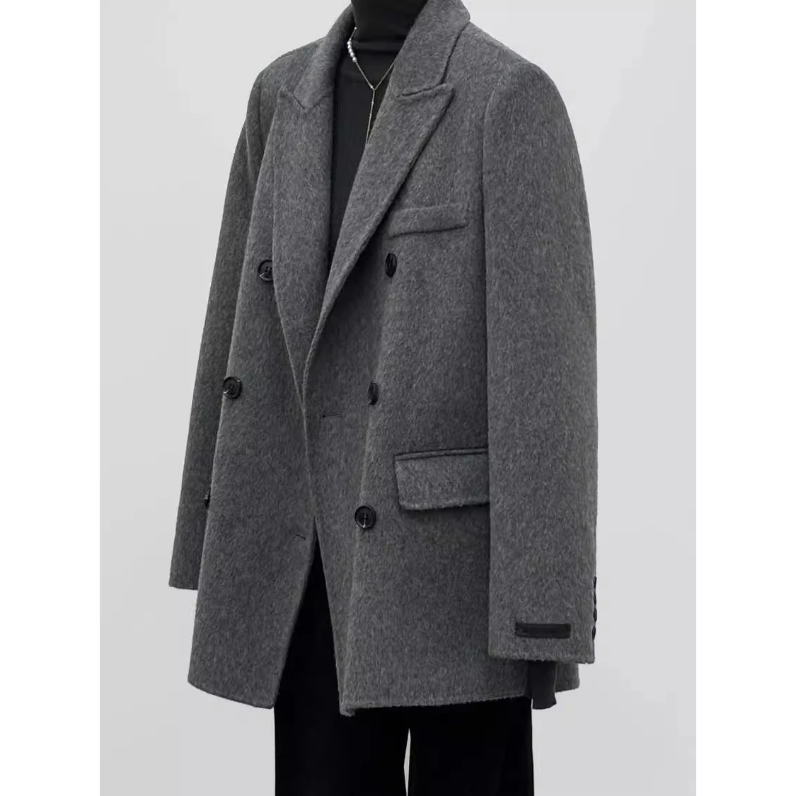 Autumn Winter Large Size Double-Sided New Sle Woolen Coat Casual Loose Fit Korean Version Men's Faion Outerwear Jaet
Autumn Winter Large Size Double-Sided New Sle Woolen Coat Casual Loose Fit Korean Version Men's Faion Outerwear Jaet