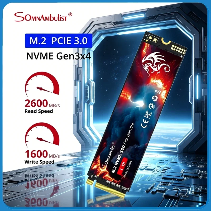 M2 2280 PCIe 3.0 NVME SSD SomnAmbulist 128GB 256GB 512GB 1TB High Speed Storage For PC Console
M2 2280 PCIe 3.0 NVME SSD SomnAmbulist 128GB 256GB 512GB 1TB High Speed Storage For PC Console