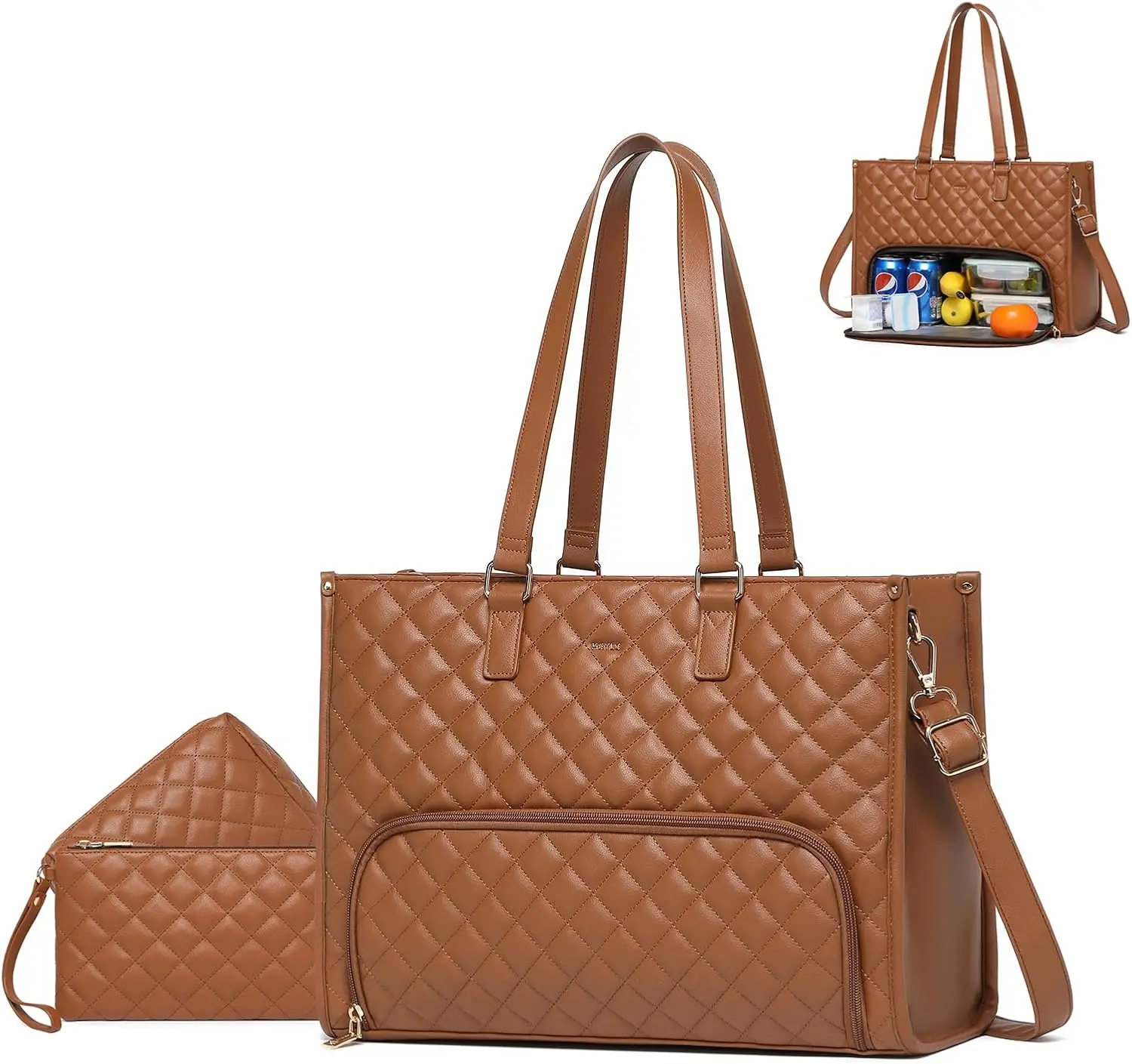 3-Piece Lunch Tote Set for Women with Insulated Compartment, Fits 15.6 Inch Laptop - Stylish Work Bag
3-Piece Lunch Tote Set for Women with Insulated Compartment, Fits 15.6 Inch Laptop - Stylish Work Bag