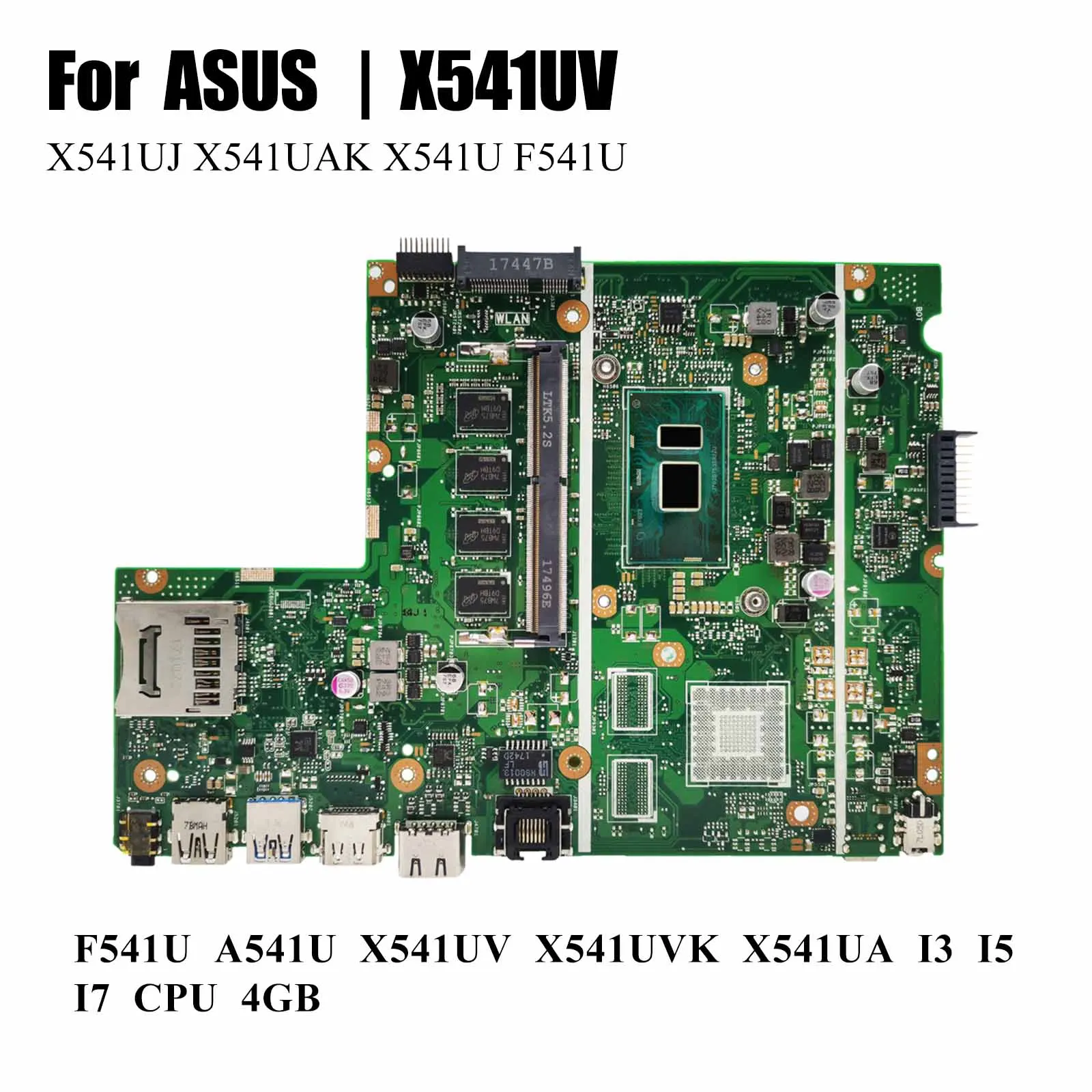 X541UVK Laptop Motherboard For ASUS X541UJ X541UV X541U F541U A541U Notebook Mainboard I3 I5 I7 CPU GT920M 0GB/4GB/8GB RAM
X541UVK Laptop Motherboard For ASUS X541UJ X541UV X541U F541U A541U Notebook Mainboard I3 I5 I7 CPU GT920M 0GB/4GB/8GB RAM