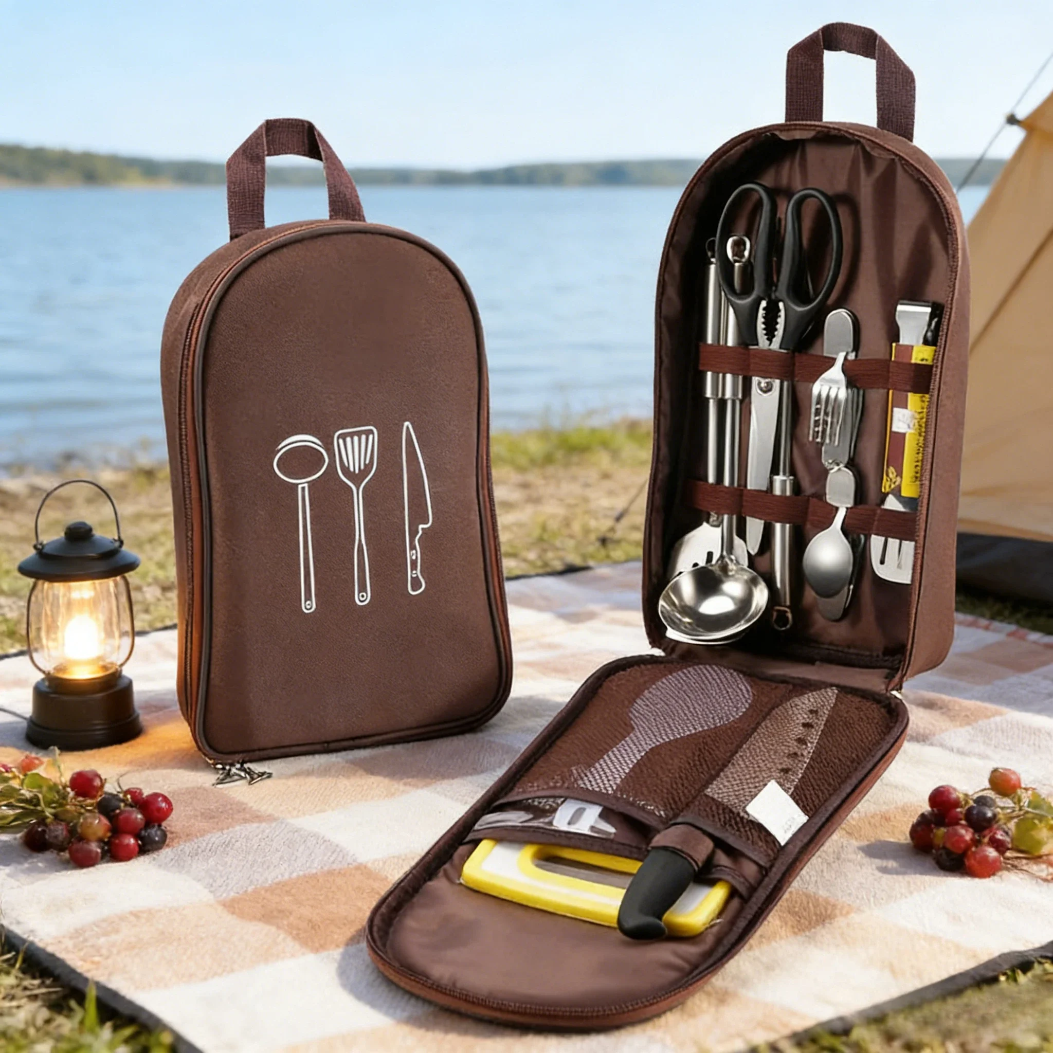 Storage Bag Photo Booth Props Outdoor Camping Cookware Organizer Waterproof Utensils Picnic Camping Tools Bag
Storage Bag Photo Booth Props Outdoor Camping Cookware Organizer Waterproof Utensils Picnic Camping Tools Bag