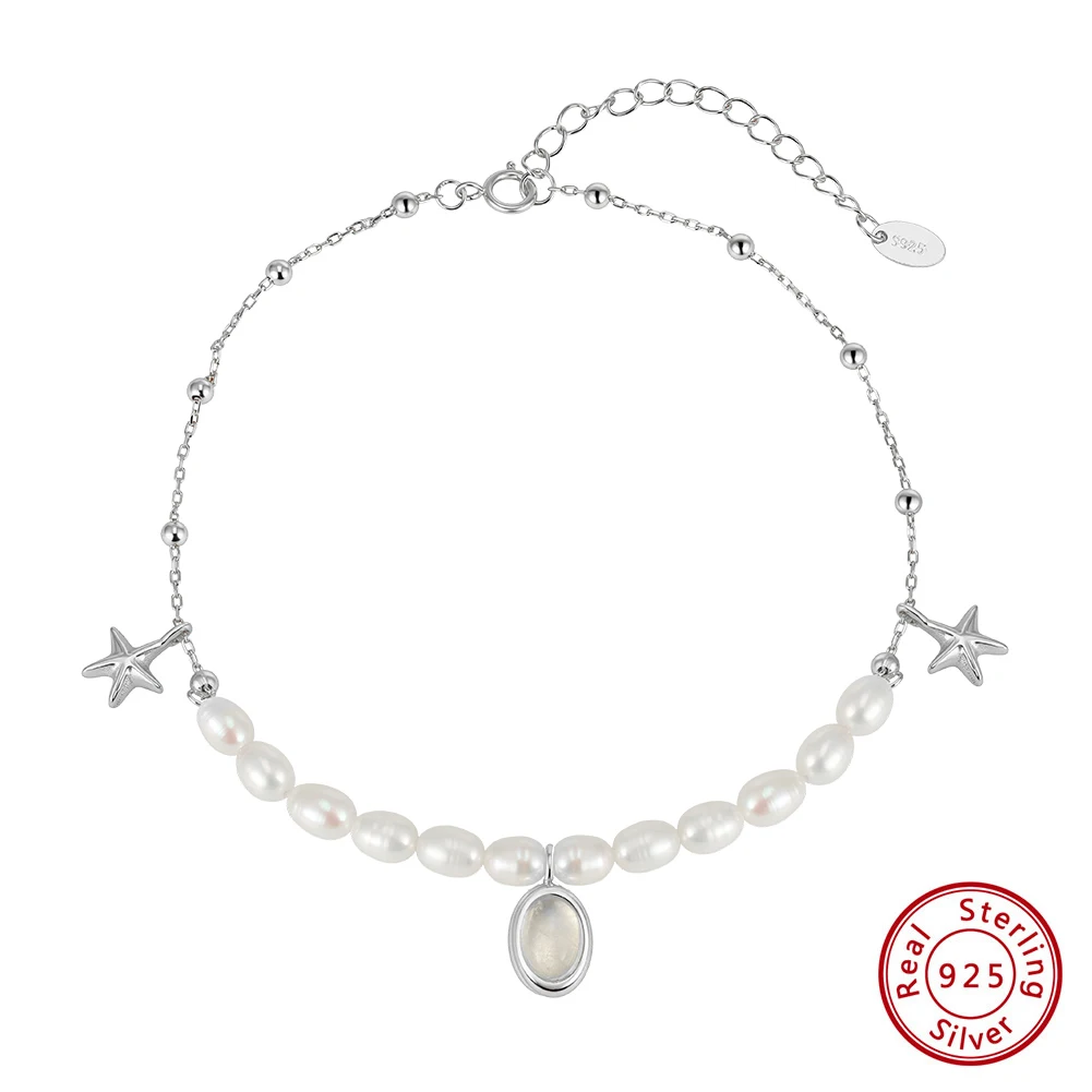 KISS MANDY S925 Sterling Silver Boho Starfish Natural Pearl Chain Anklet For Women Ocean Beach Foot Chain Summer Jewelry SA97
KISS MANDY S925 Sterling Silver Boho Starfish Natural Pearl Chain Anklet For Women Ocean Beach Foot Chain Summer Jewelry SA97