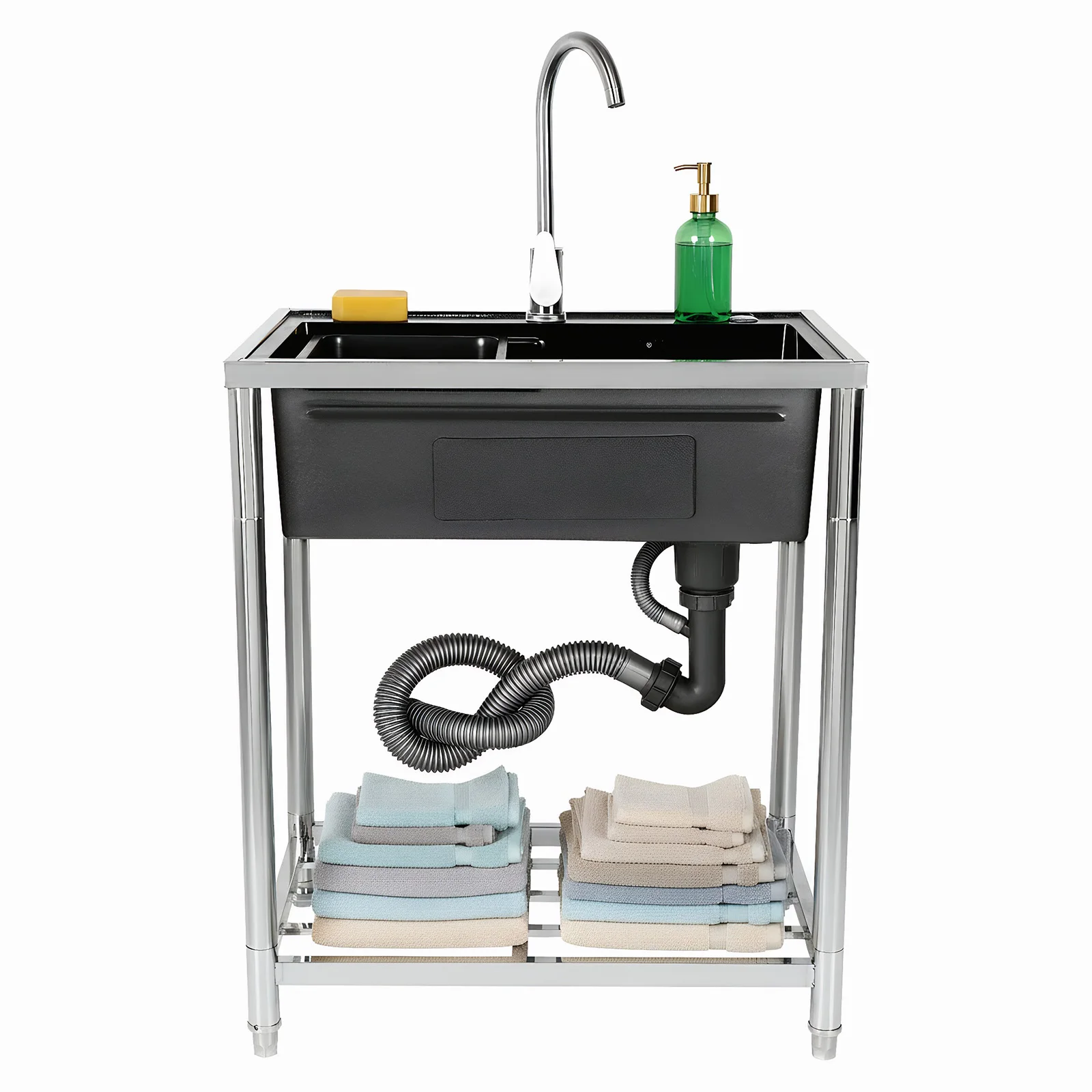 Stainless Steel Utility Sink Adjustable Stand Single Bowl Sink Set Rust Proof for Kitchen Bathrooms Laundry Room
Stainless Steel Utility Sink Adjustable Stand Single Bowl Sink Set Rust Proof for Kitchen Bathrooms Laundry Room