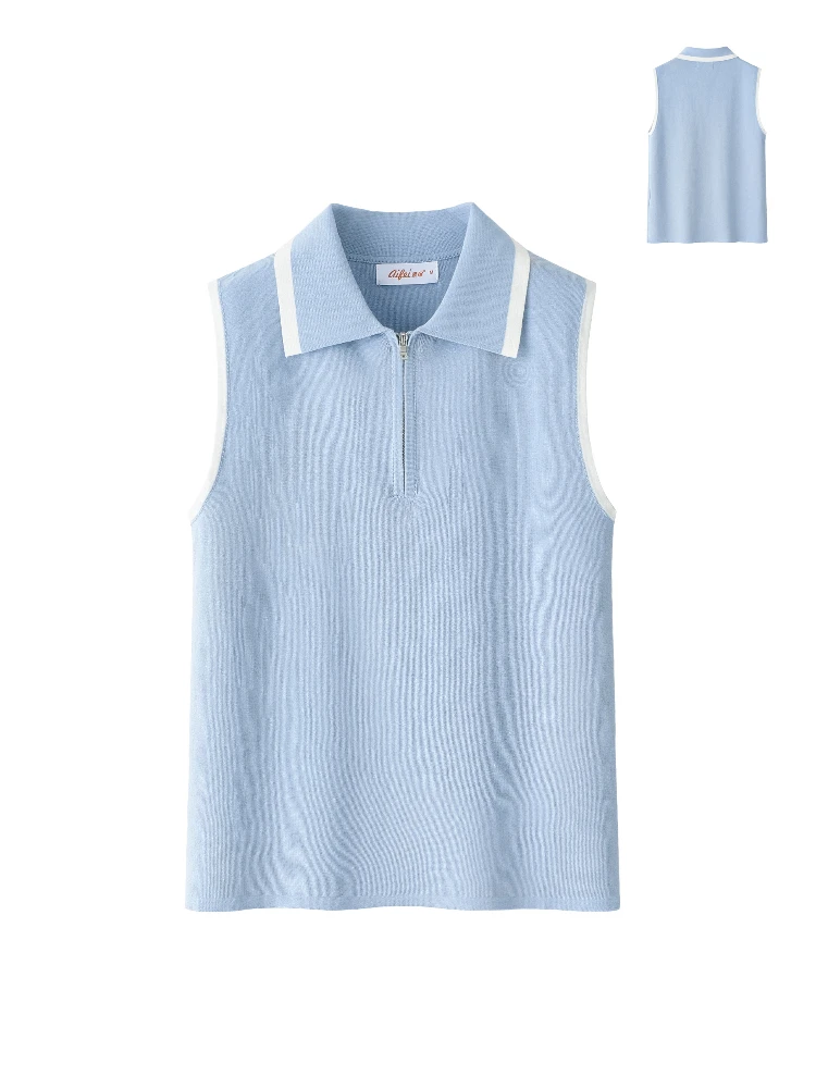 Новинка 2025: Модный универсальный облегающий вязаный топ-майка из чистого хлопка с воротником на молнии для женщин
Новинка 2025: Модный универсальный облегающий вязаный топ-майка из чистого хлопка с воротником на молнии для женщин