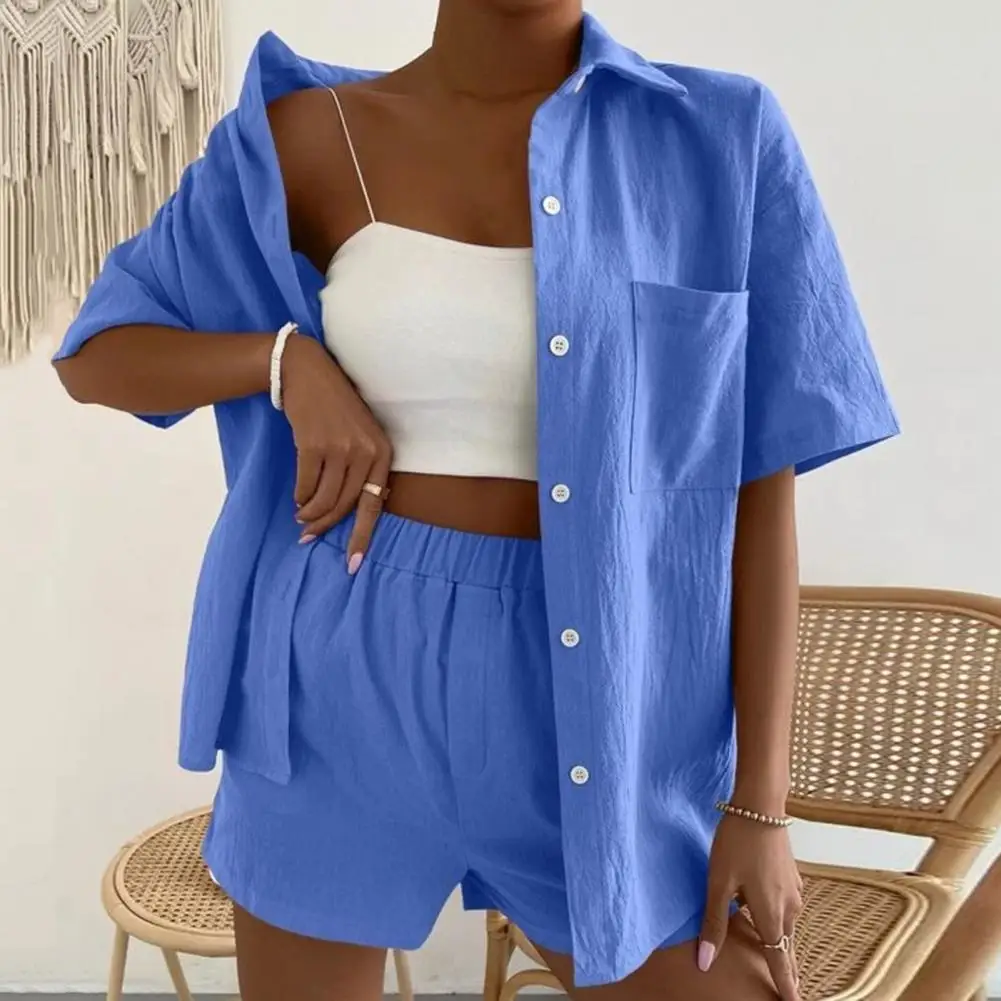 Solid Color Casual Cotton Linen Suit New Spring And Summer Solid Color Single Breasted Shirt Elastic Waist Loose Shorts
Solid Color Casual Cotton Linen Suit New Spring And Summer Solid Color Single Breasted Shirt Elastic Waist Loose Shorts
