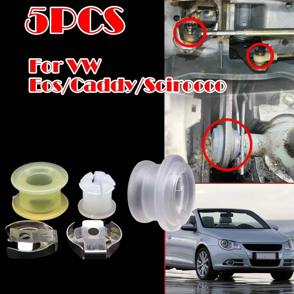 5Pcs MT Gearbox Repair Kit Shifter Cable End Bushing For VW Eos 2006-2015 Caddy 1983-2015 Scirocco Selector Lever Trambulator
5Pcs MT Gearbox Repair Kit Shifter Cable End Bushing For VW Eos 2006-2015 Caddy 1983-2015 Scirocco Selector Lever Trambulator