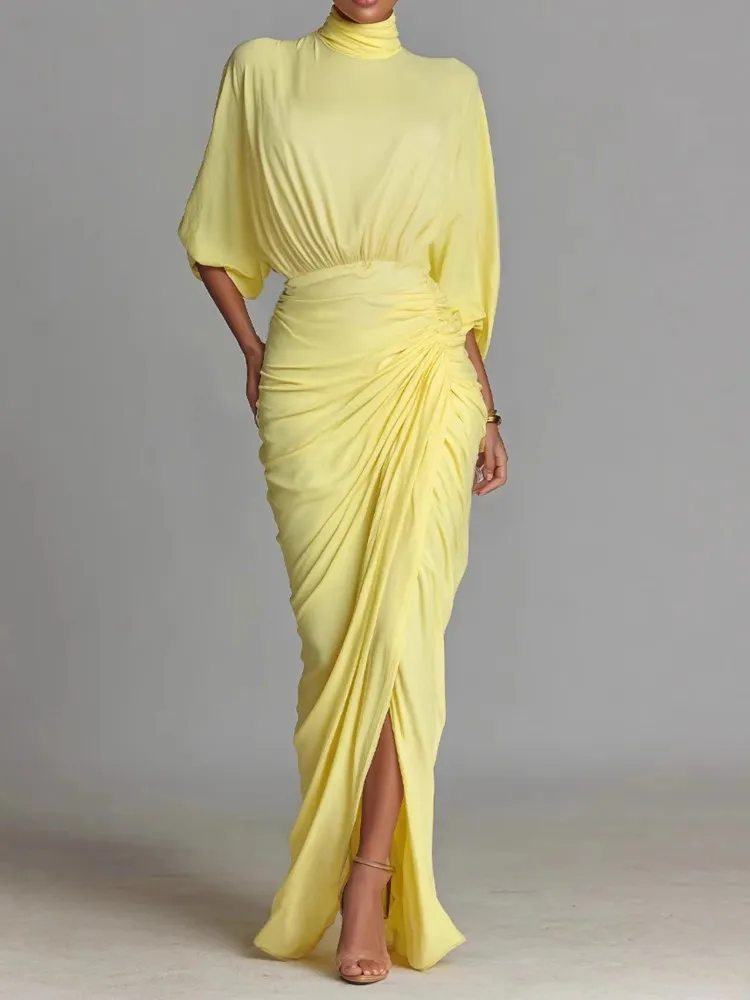 Lady Elegant Dress Fashion Solid Three Quarter Half High Collar High Waist Package Hip Dresses Robe Femme Holiday Party Clothes
Lady Elegant Dress Fashion Solid Three Quarter Half High Collar High Waist Package Hip Dresses Robe Femme Holiday Party Clothes