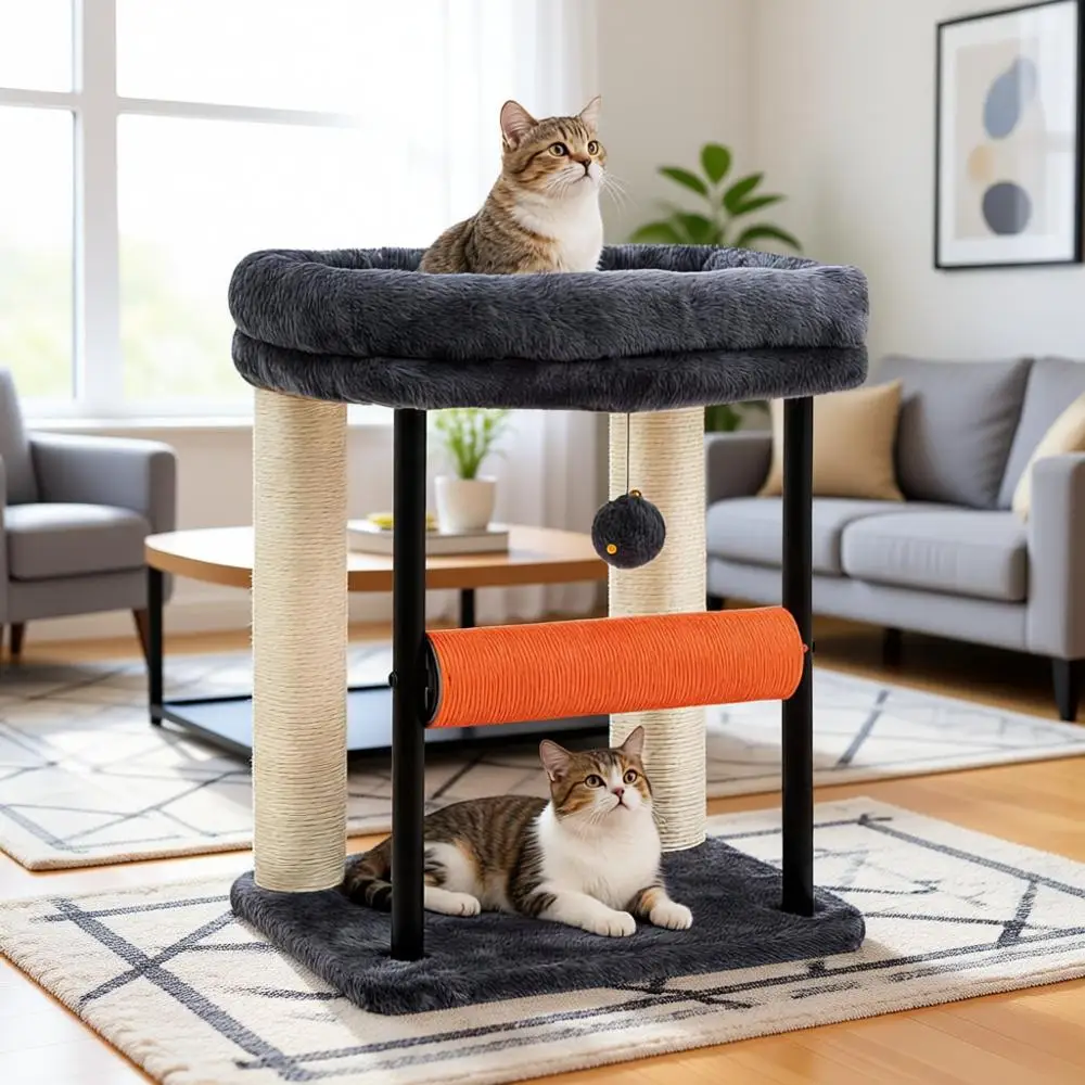 Когтеточка с лежанкой, прочная башня, колонны, обтянутые сизалем, плюшевый игрушечный мячик, для домашних котят, 18,9 дюймов, дымчато-серый
Когтеточка с лежанкой, прочная башня, колонны, обтянутые сизалем, плюшевый игрушечный мячик, для домашних котят, 18,9 дюймов, дымчато-серый