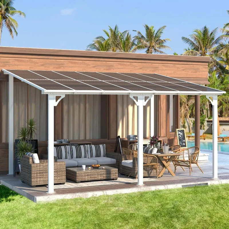 AECOJOY 14' x 10' Gazebo in White, Large Wall Mounted Gazebos on Clearance, Outdoor Patio Lean to Gazebo Metal Awnings for Decks
AECOJOY 14' x 10' Gazebo in White, Large Wall Mounted Gazebos on Clearance, Outdoor Patio Lean to Gazebo Metal Awnings for Decks