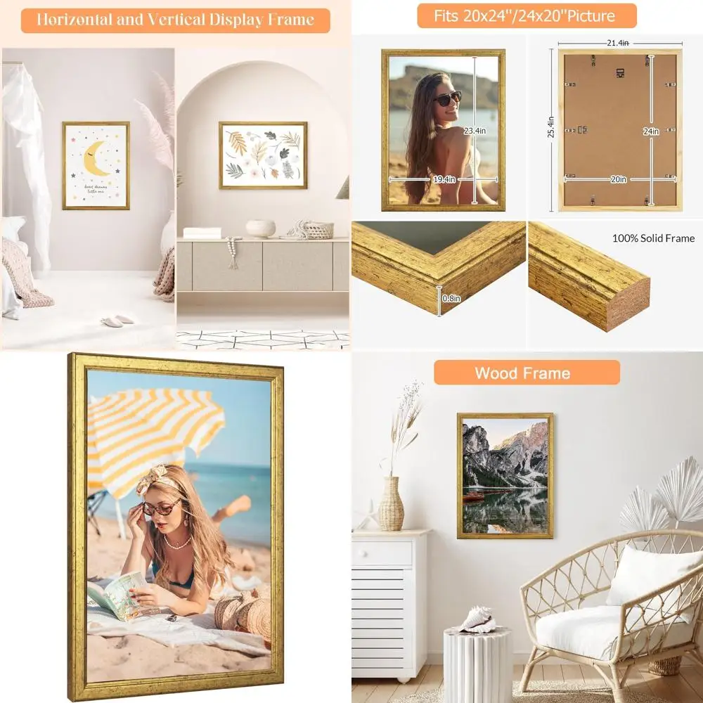 Элегантная золотая рамка 20x24 дюйма с декоративным узором для натуральных постеров 24x20 дюймов, современный настенный держатель для фотографий с HD-плексигласом
Элегантная золотая рамка 20x24 дюйма с декоративным узором для натуральных постеров 24x20 дюймов, современный настенный держатель для фотографий с HD-плексигласом