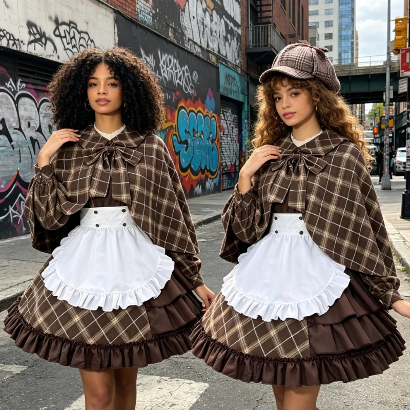 British Retro Detective Themed Costume Plus Plaid Cape Dress Cosplay Stage Performance Party Cosplay Performance Costume
British Retro Detective Themed Costume Plus Plaid Cape Dress Cosplay Stage Performance Party Cosplay Performance Costume
