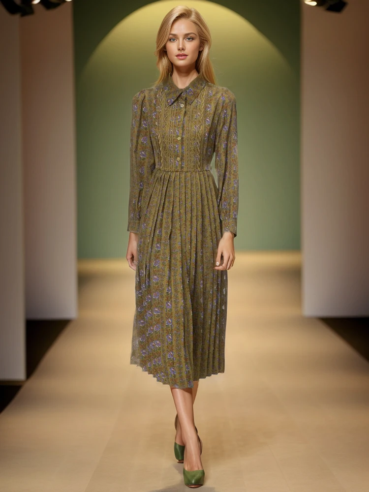 Catwalk Spring Women's High Quality Fashion Party Print Pleated Designer Holiday Bohemian Casual Chic Long Sleeve Midi Dresses
Catwalk Spring Women's High Quality Fashion Party Print Pleated Designer Holiday Bohemian Casual Chic Long Sleeve Midi Dresses