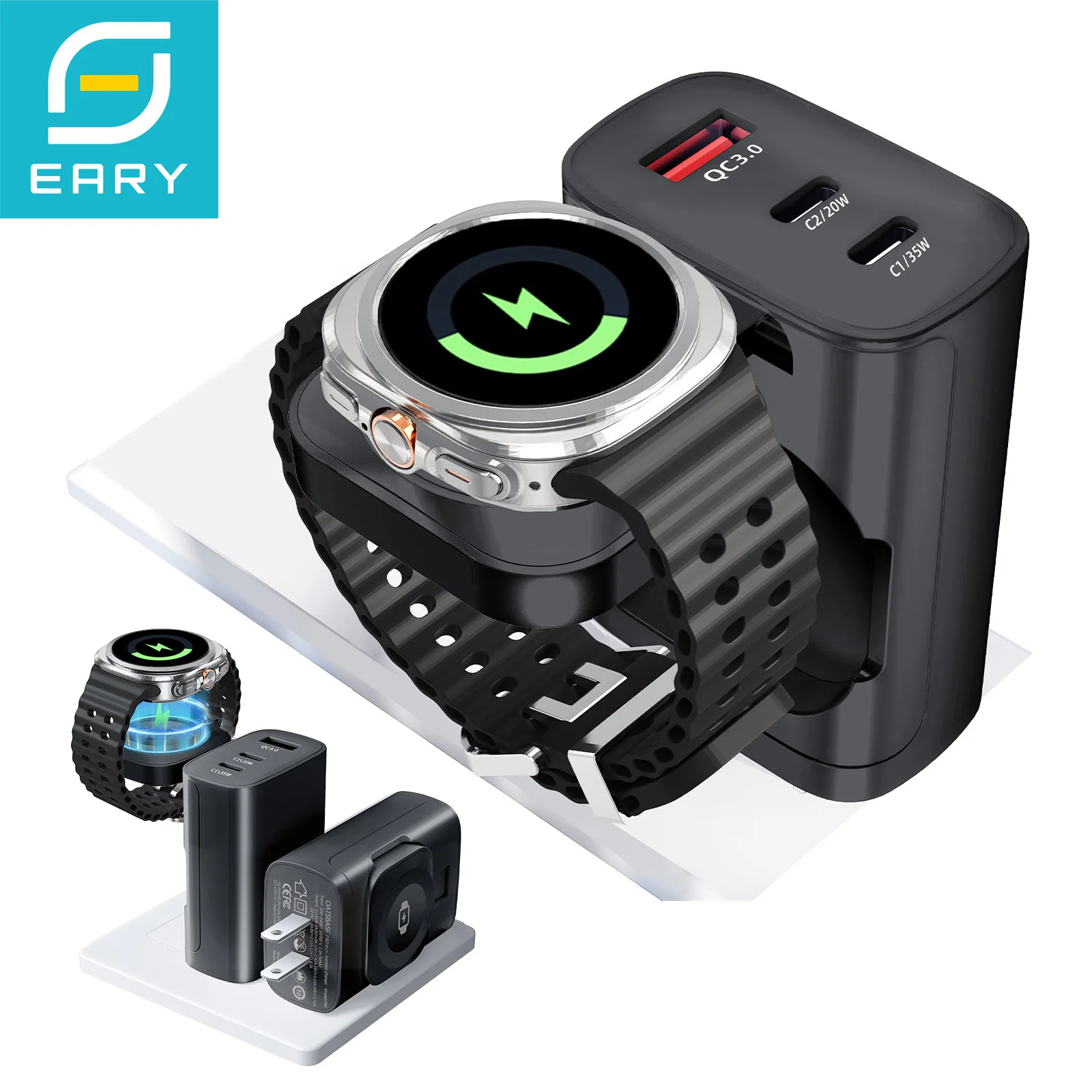 Eary 4 in 1 Magnetic Watch Charger for Samsung Wireless Fast Charging Block for 8 Classic 8 7 6 Phone Galaxy S25 Z Fold 7 Flip 7
Eary 4 in 1 Magnetic Watch Charger for Samsung Wireless Fast Charging Block for 8 Classic 8 7 6 Phone Galaxy S25 Z Fold 7 Flip 7