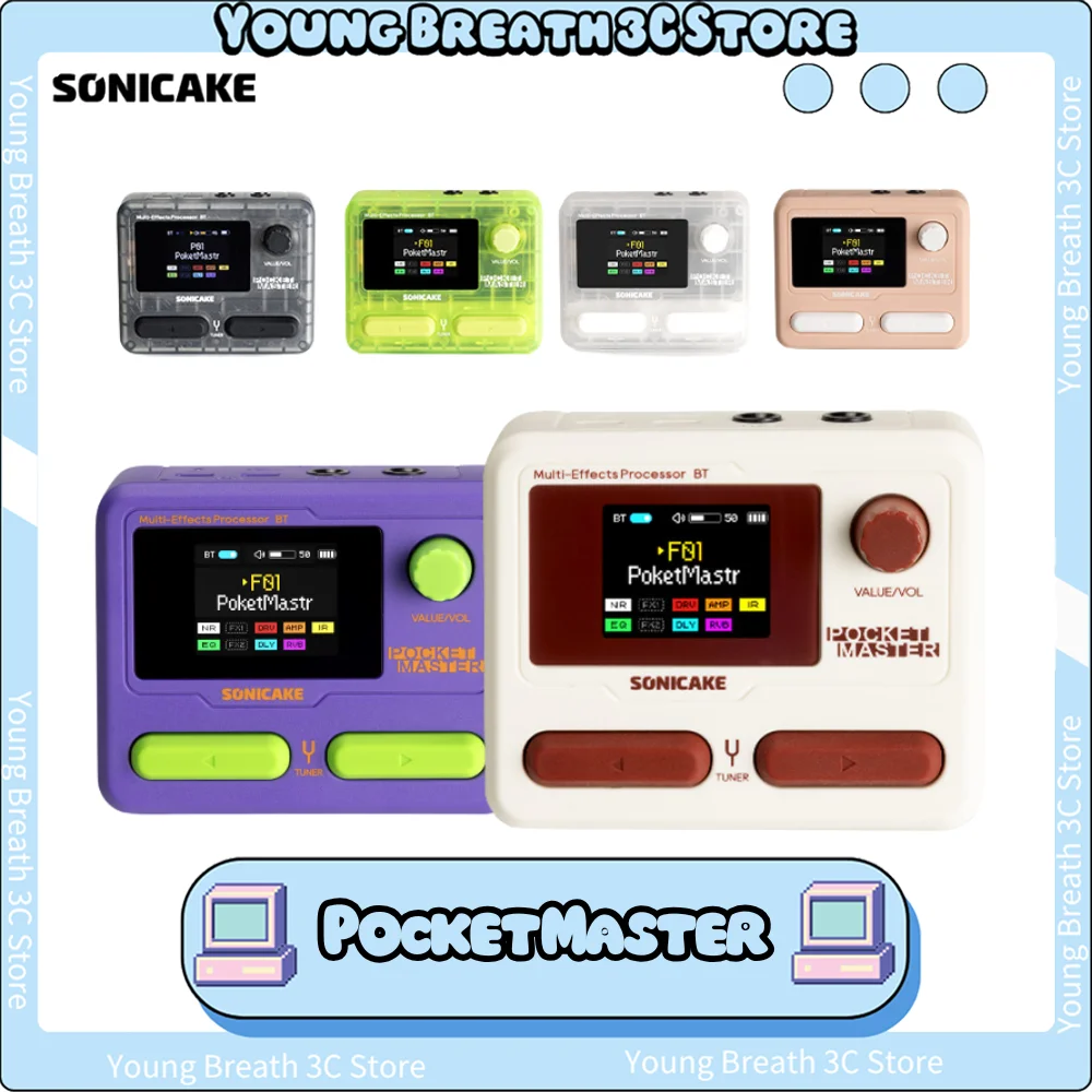 SONICAKE Pocket Master Guitar Bass Amplifier 1.77" LCD Screen 100+ Multi-Effects Pedal QME-10 Support OTG Looper Mini Guitar Amp
SONICAKE Pocket Master Guitar Bass Amplifier 1.77" LCD Screen 100+ Multi-Effects Pedal QME-10 Support OTG Looper Mini Guitar Amp