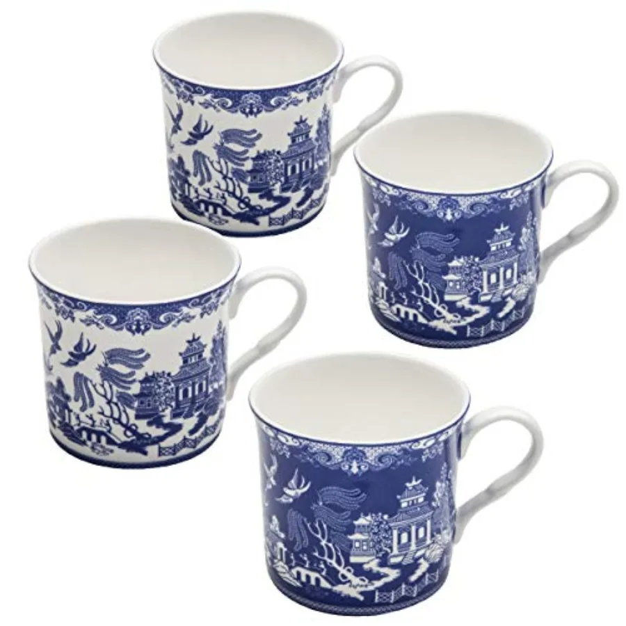 Blue Willow Bone China Coffee Tea Mugs 10-Ounce 2 Assorted Patterns Set of 4 (S17301I/C-BLU-6)
Blue Willow Bone China Coffee Tea Mugs 10-Ounce 2 Assorted Patterns Set of 4 (S17301I/C-BLU-6)