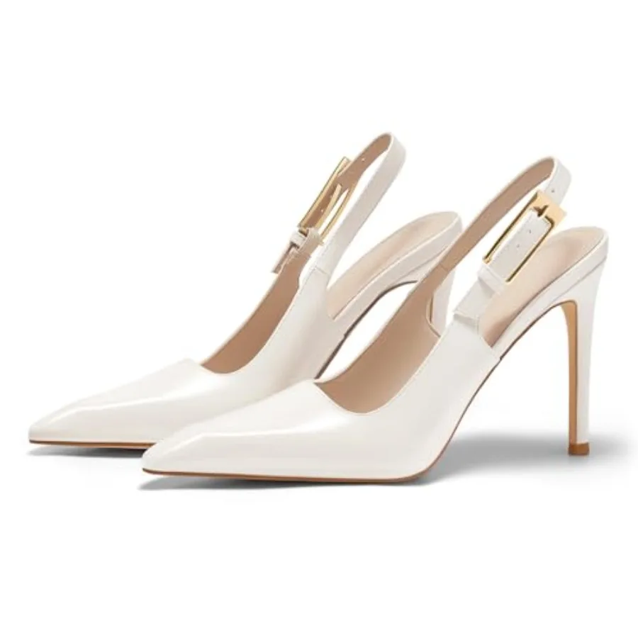 Women's Slingback High Heels Pointed Toe Stilettos Metal Buckle Dress Party Pump Shoes
Women's Slingback High Heels Pointed Toe Stilettos Metal Buckle Dress Party Pump Shoes