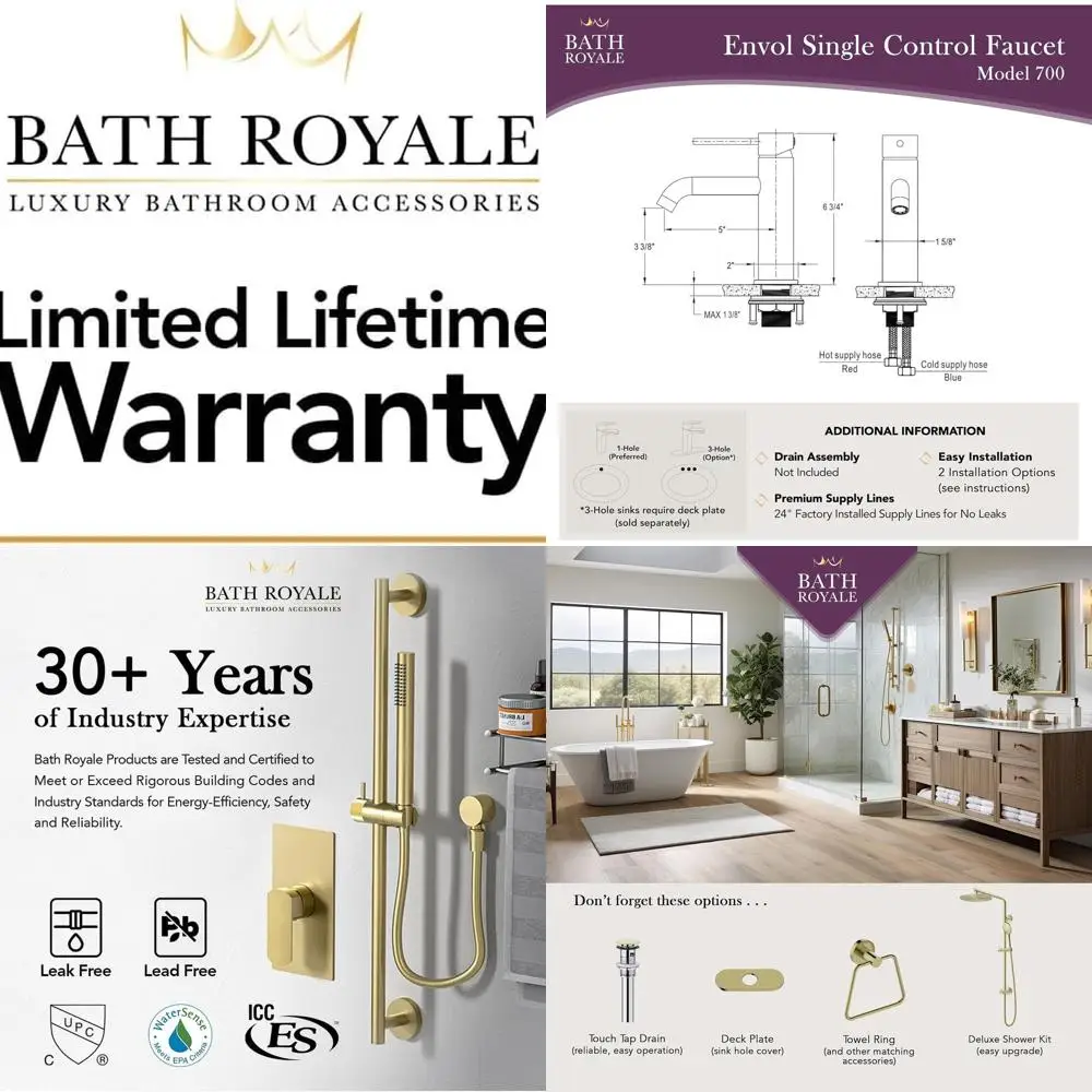 Single Handle Metal Bathroom Sink Faucet - Easy Installation, Polished Chrome Finish
Single Handle Metal Bathroom Sink Faucet - Easy Installation, Polished Chrome Finish