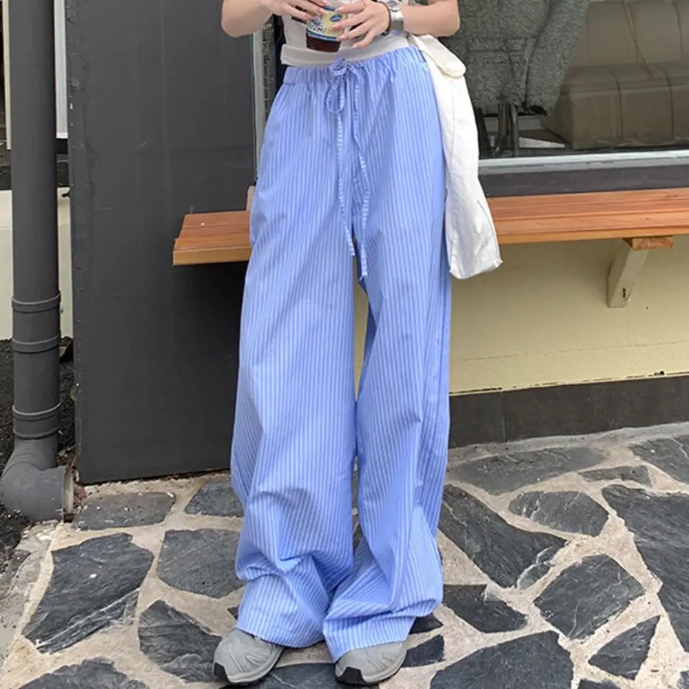 Elegant Summer Striped Pants Loose Breathable Wide Leg High Waist Quick Drying Summer Pants Women Girl
Elegant Summer Striped Pants Loose Breathable Wide Leg High Waist Quick Drying Summer Pants Women Girl