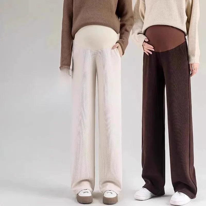 Осенне-зимние брюки для беременных на флисовой подкладке, широкие прямые штаны, теплые и плотные, для беременных женщин
Осенне-зимние брюки для беременных на флисовой подкладке, широкие прямые штаны, теплые и плотные, для беременных женщин