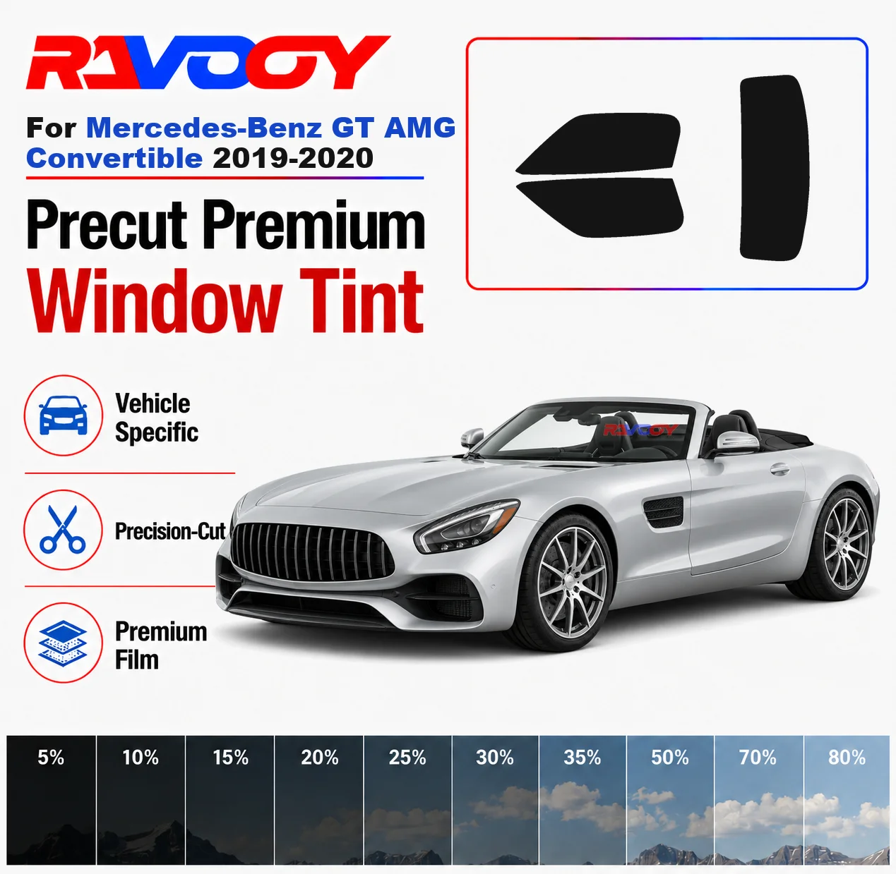 Premium Precut Window Tint Kit Front Rear Windows For Mercedes-Benz GT AMG Convertible 2019-2020 Complete Set Nano Ceramic Film
Premium Precut Window Tint Kit Front Rear Windows For Mercedes-Benz GT AMG Convertible 2019-2020 Complete Set Nano Ceramic Film