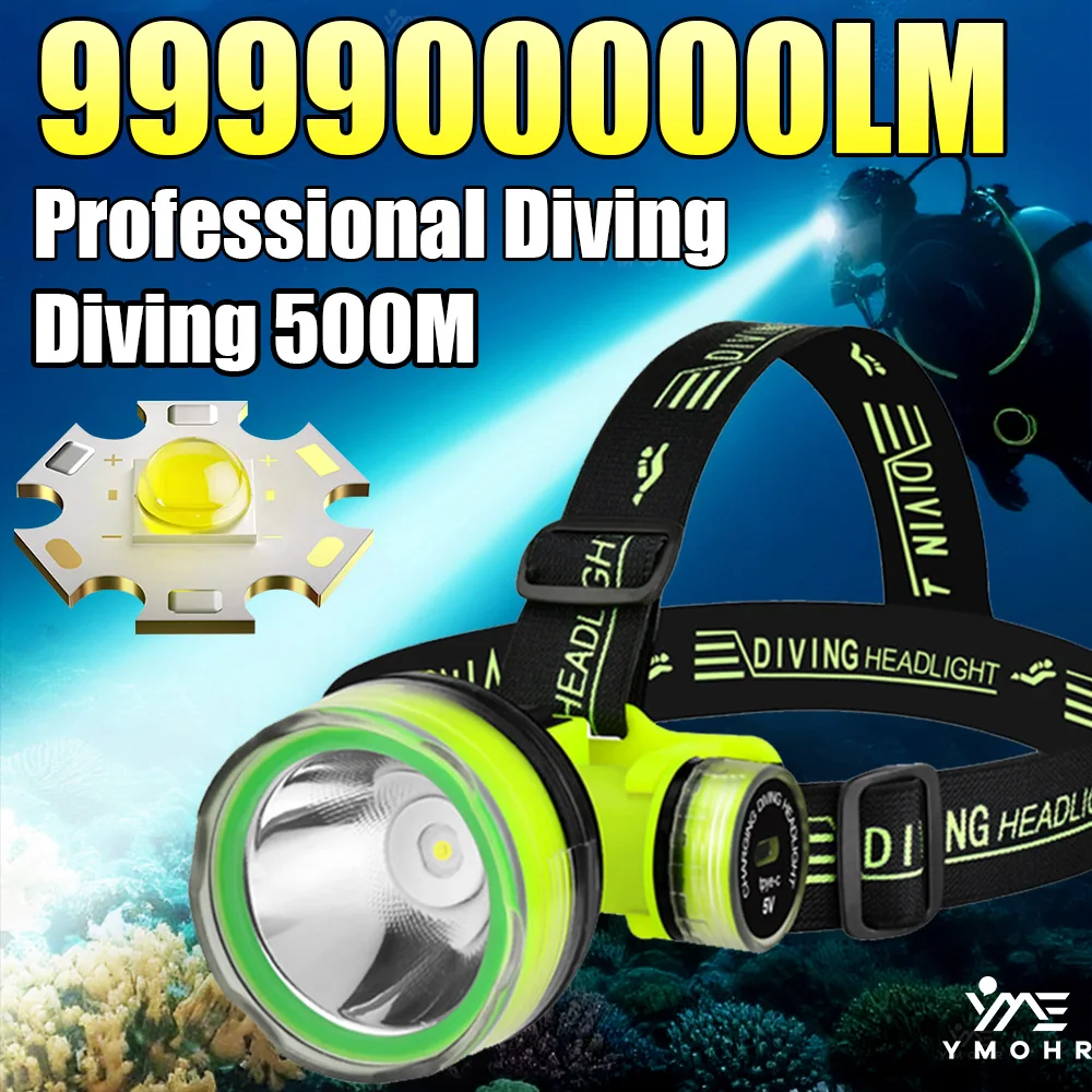 999900000LM Super Bright Diving Headlamps IPX8 Waterproof Headlight Professional LED Scuba Headlights Underwater Dive Head Torch
999900000LM Super Bright Diving Headlamps IPX8 Waterproof Headlight Professional LED Scuba Headlights Underwater Dive Head Torch