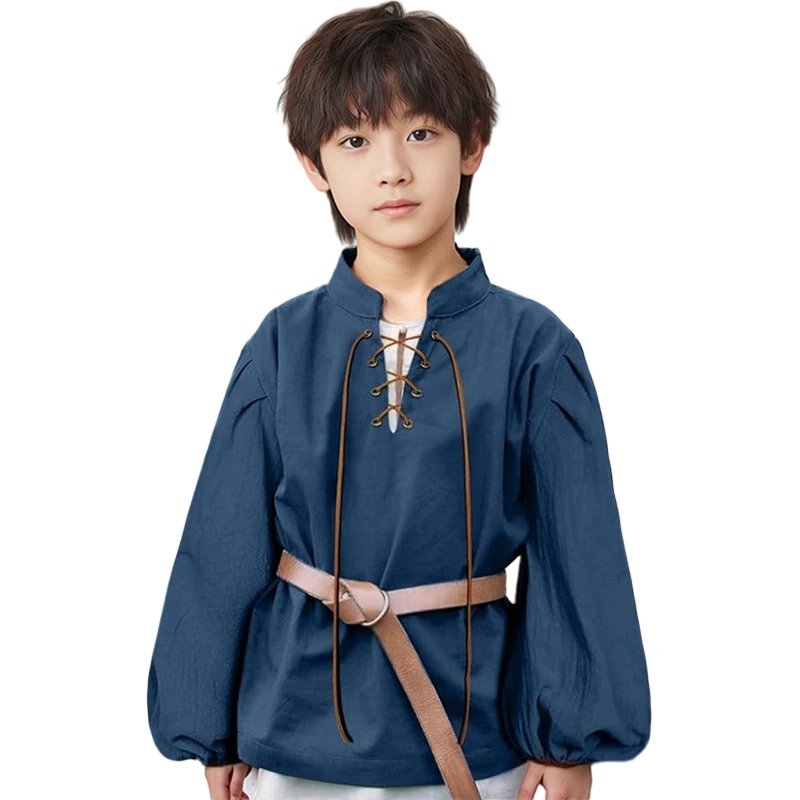 Boys Medieval Pirate Shirt Kids Renaissance Lace Up Shirts Scottish Jacobite Ghillie Costume Viking Tops Halloween Cosplay
Boys Medieval Pirate Shirt Kids Renaissance Lace Up Shirts Scottish Jacobite Ghillie Costume Viking Tops Halloween Cosplay
